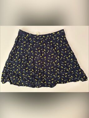 GAP 100% viscose Navy Mini Skirt with Yellow Floral Print